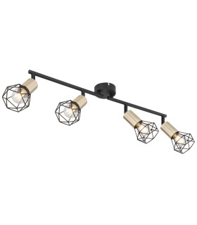 Xara I Ceiling Spotlight Bar Black Gold 4x E14-1