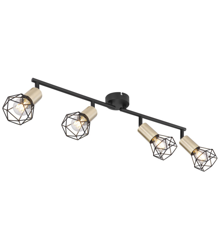 Xara I Ceiling Spotlight Bar Black Gold 4x E14-1