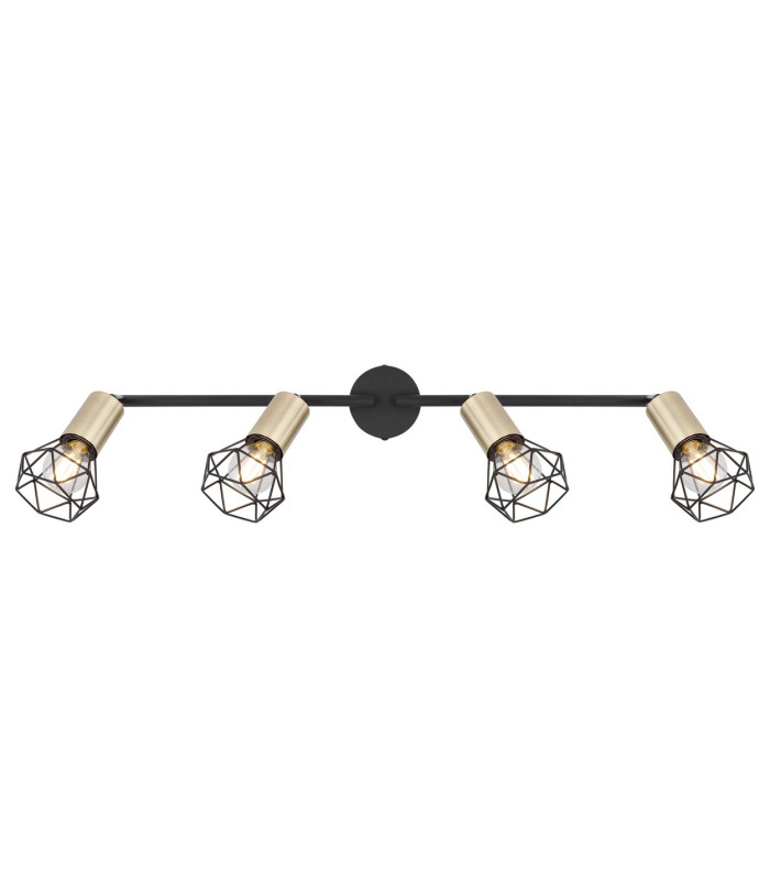 Xara I Ceiling Spotlight Bar Black Gold 4x E14-4