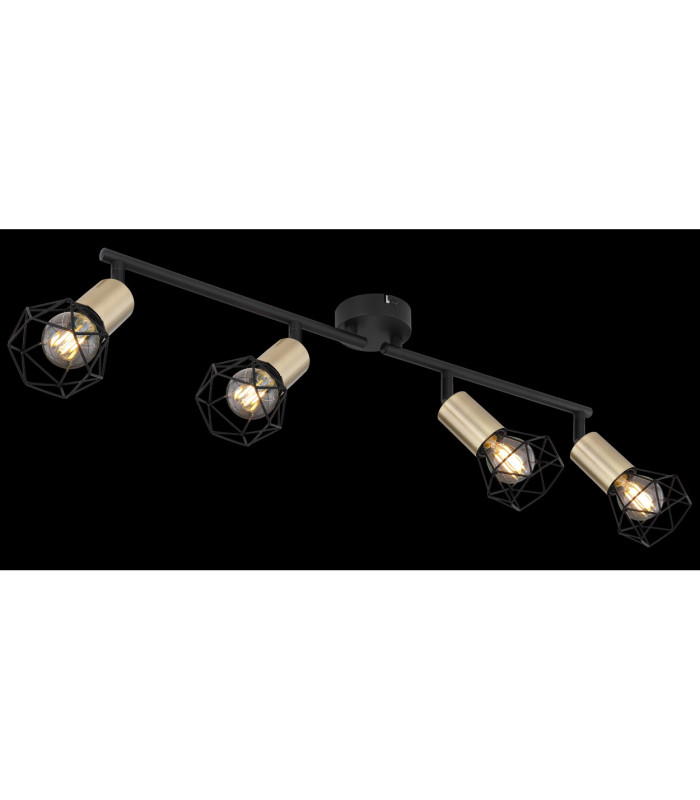 Xara I Ceiling Spotlight Bar Black Gold 4x E14-6