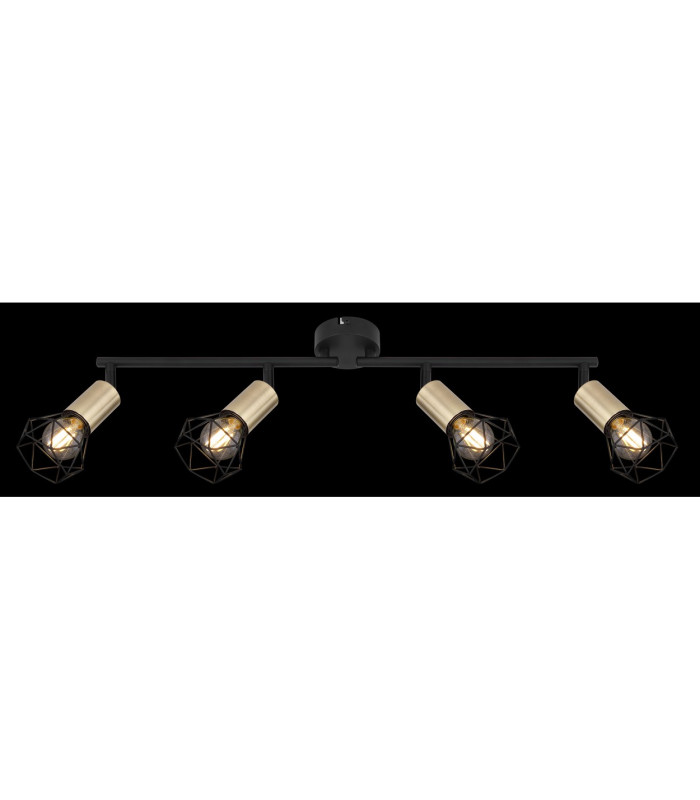 Xara I Ceiling Spotlight Bar Black Gold 4x E14-7