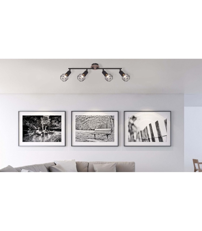 Xara I Ceiling Spotlight Bar Black 4x E14-8