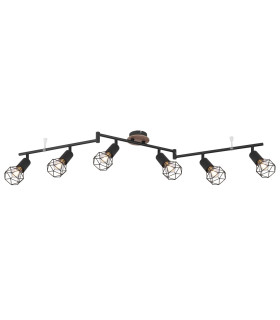 Xara I Ceiling Spotlight Bar Black 6x E14-1