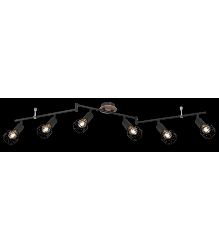 Xara I Ceiling Spotlight Bar Black 6x E14-4