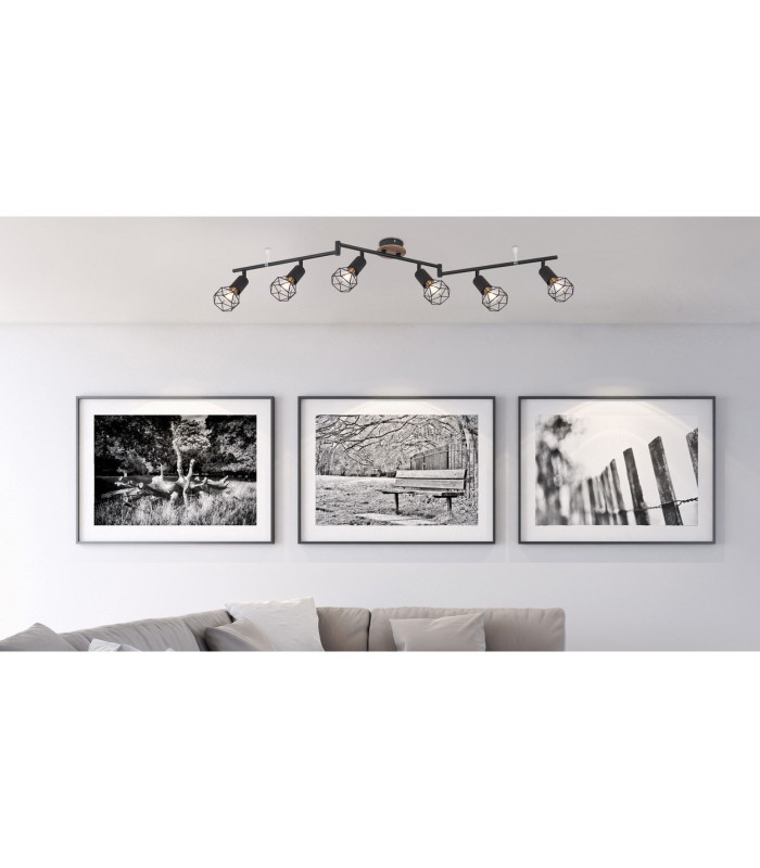 Xara I Ceiling Spotlight Bar Black 6x E14-5