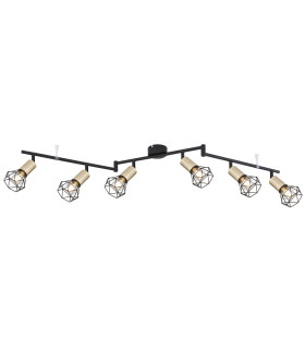 Xara I Ceiling Spotlight Bar Black Gold 6x E14-1