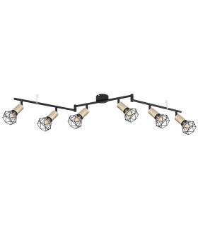 Xara I Ceiling Spotlight Bar Black Gold 6x E14-2
