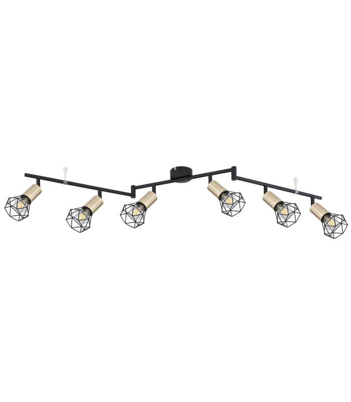 Xara I Ceiling Spotlight Bar Black Gold 6x E14-2