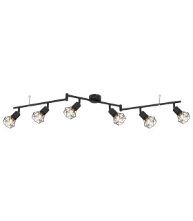Xara I Ceiling Spotlight Bar Matt Black 6x E14-1