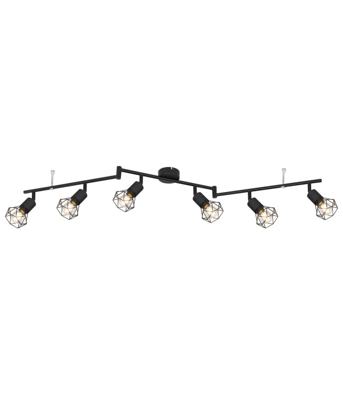 Xara I Ceiling Spotlight Bar Matt Black 6x E14-1