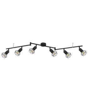 Xara I Ceiling Spotlight Bar Matt Black 6x E14-2