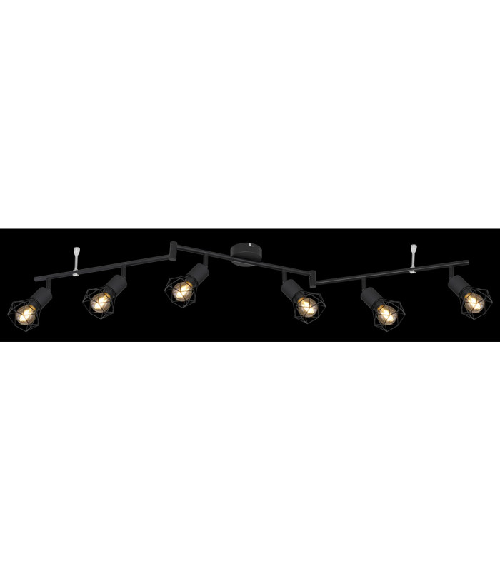 Xara I Ceiling Spotlight Bar Matt Black 6x E14-4