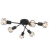 Xara I Multi Arm Semi Flush Ceiling Lamp Black 6x E14-1