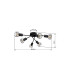 Xara I Multi Arm Semi Flush Ceiling Lamp Black 6x E14-7