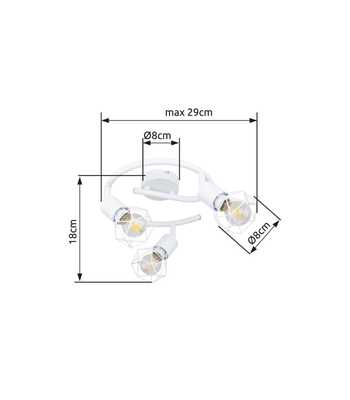 Xara I Ceiling Spotlight Clusters White 3x E14-9