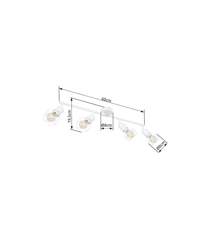 Xara I Ceiling Spotlight Bar White 4x E14-9