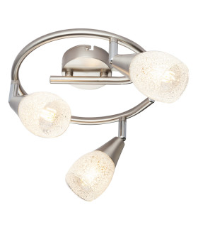 Franziska Ceiling Spotlight Clusters Nickel Matt Clear Glass Shade 3x E14-1