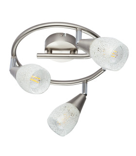 Franziska Ceiling Spotlight Clusters Nickel Matt Clear Glass Shade 3x E14-2