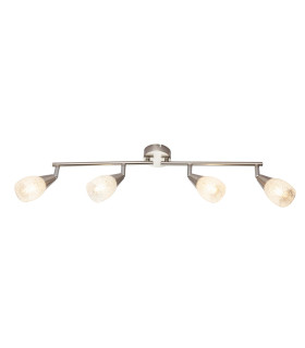 Franziska Ceiling Spotlight Bar Nickel Matt Clear Glass Shade 4x E14-1