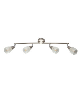 Franziska Ceiling Spotlight Bar Nickel Matt Clear Glass Shade 4x E14-2