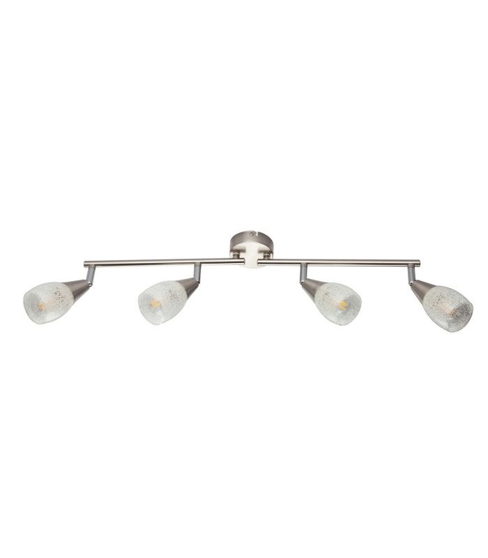 Franziska Ceiling Spotlight Bar Nickel Matt Clear Glass Shade 4x E14-2