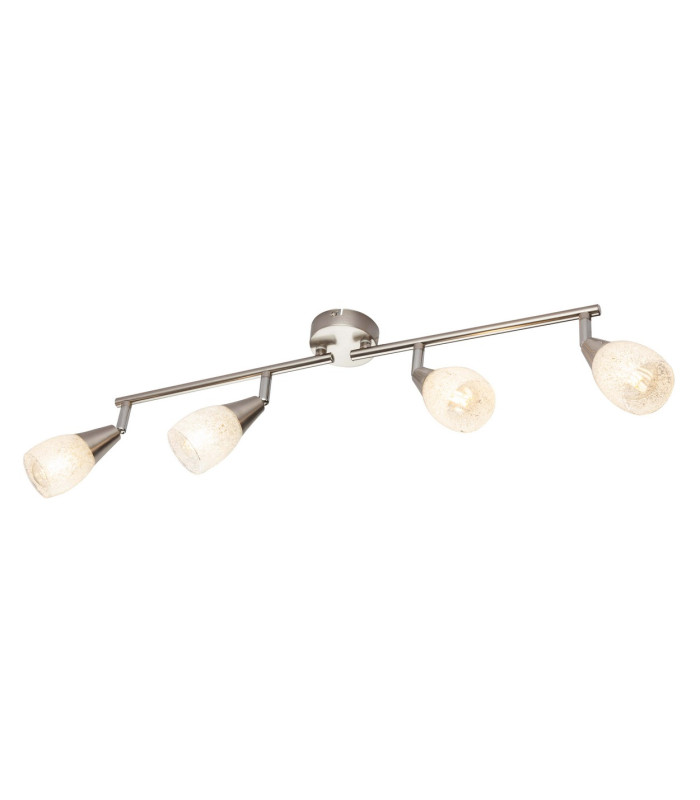 Franziska Ceiling Spotlight Bar Nickel Matt Clear Glass Shade 4x E14-3
