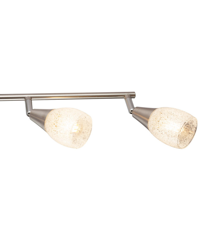 Franziska Ceiling Spotlight Bar Nickel Matt Clear Glass Shade 4x E14-5