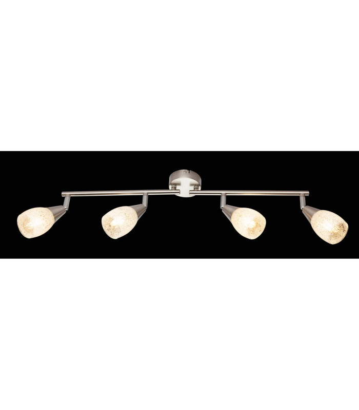 Franziska Ceiling Spotlight Bar Nickel Matt Clear Glass Shade 4x E14-6