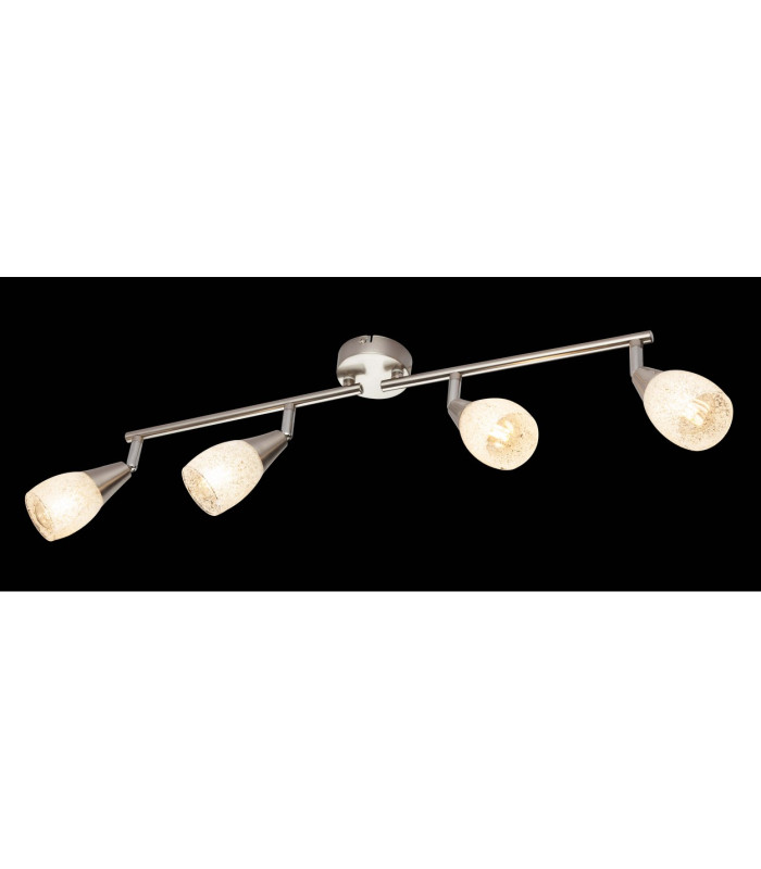 Franziska Ceiling Spotlight Bar Nickel Matt Clear Glass Shade 4x E14-7