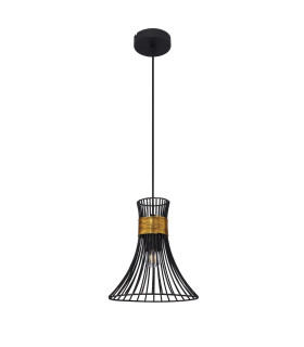 Purra Wire Frame Pendant Ceiling Light Black 1x E27-2