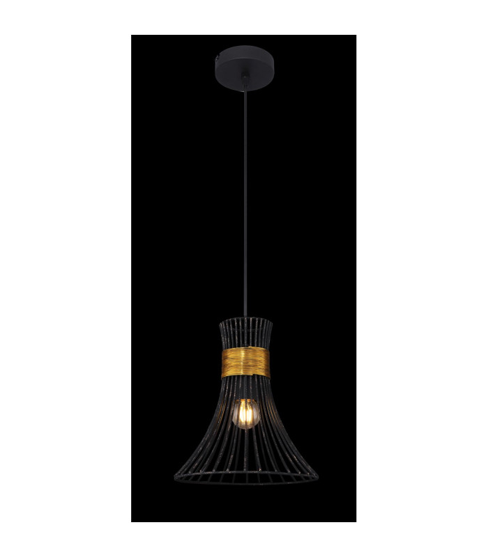 Purra Wire Frame Pendant Ceiling Light Black 1x E27-4
