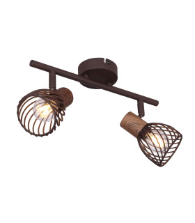Isabelle Twin Ceiling Spotlight Rust Colored 2x E14-1