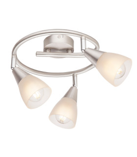 Tadeus I Ceiling Spotlight Clusters Nickel Matt Satined Glass Shade 3x E14-1