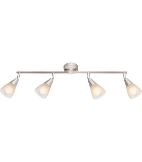 Tadeus I Ceiling Spotlight Bar Nickel Matt Satined Glass Shade 4x E14-1