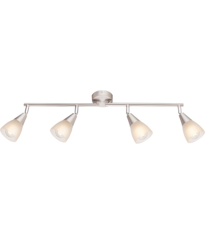 Tadeus I Ceiling Spotlight Bar Nickel Matt Satined Glass Shade 4x E14-1