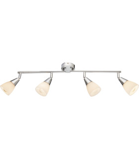 Tadeus Ceiling Spotlight Bar Chrome Opal Glass Shade 4x E14-1