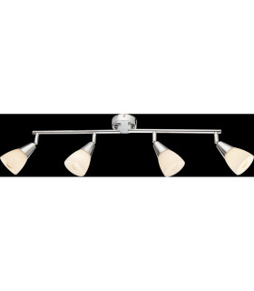 Tadeus Ceiling Spotlight Bar Chrome Opal Glass Shade 4x E14-2