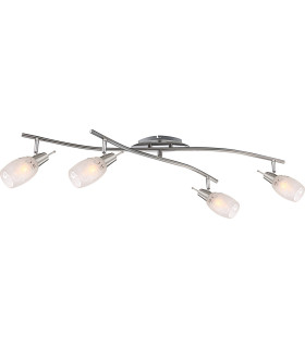 Florita Ceiling Spotlight Bar Chrome Opal Glass Shade 4x E14-1