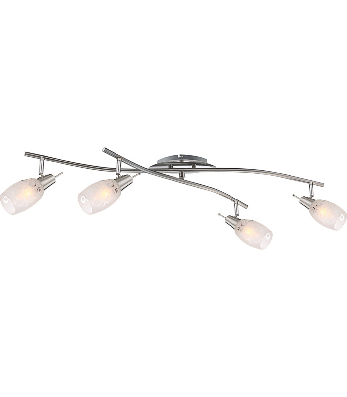 Florita Ceiling Spotlight Bar Chrome Opal Glass Shade 4x E14-1