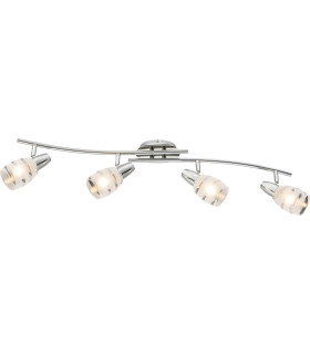Roy Ceiling Spotlight Bar Chrome Satined Glass Shade 4x E14-1