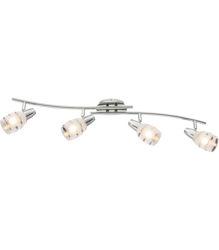 Roy Ceiling Spotlight Bar Chrome Satined Glass Shade 4x E14-1