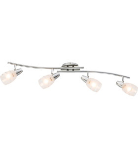 Roy Ceiling Spotlight Bar Chrome Satined Glass Shade 4x E14-2