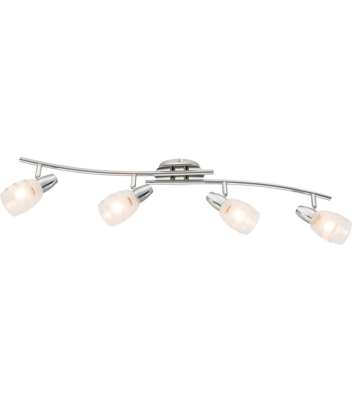 Roy Ceiling Spotlight Bar Chrome Satined Glass Shade 4x E14-2