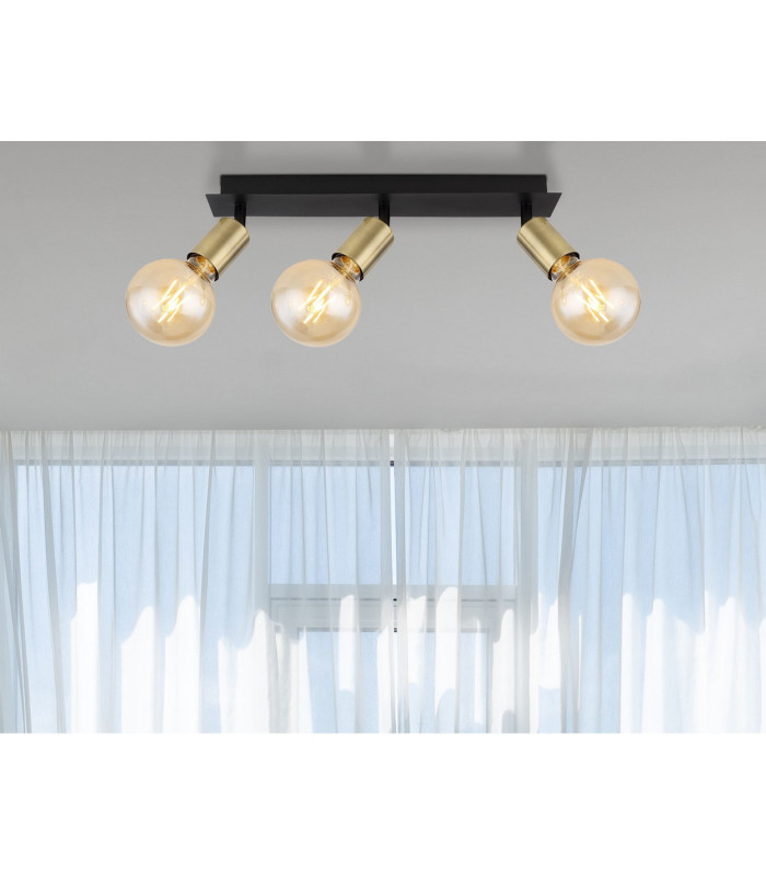 Liliana Ceiling Spotlight Bar Matt Black 3x E27-8