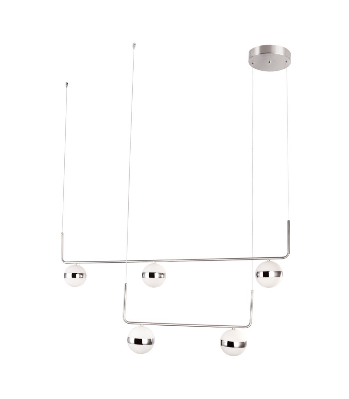 Lovest Bar Pendant Ceiling Light Nickel Matt 5x LED 3000K-2
