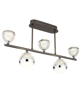 Untsy Integrated LED Semi Flush Ceiling Light Titanium Color Brushed 5x LED Dimmable 2700-6000K Remote Control-1