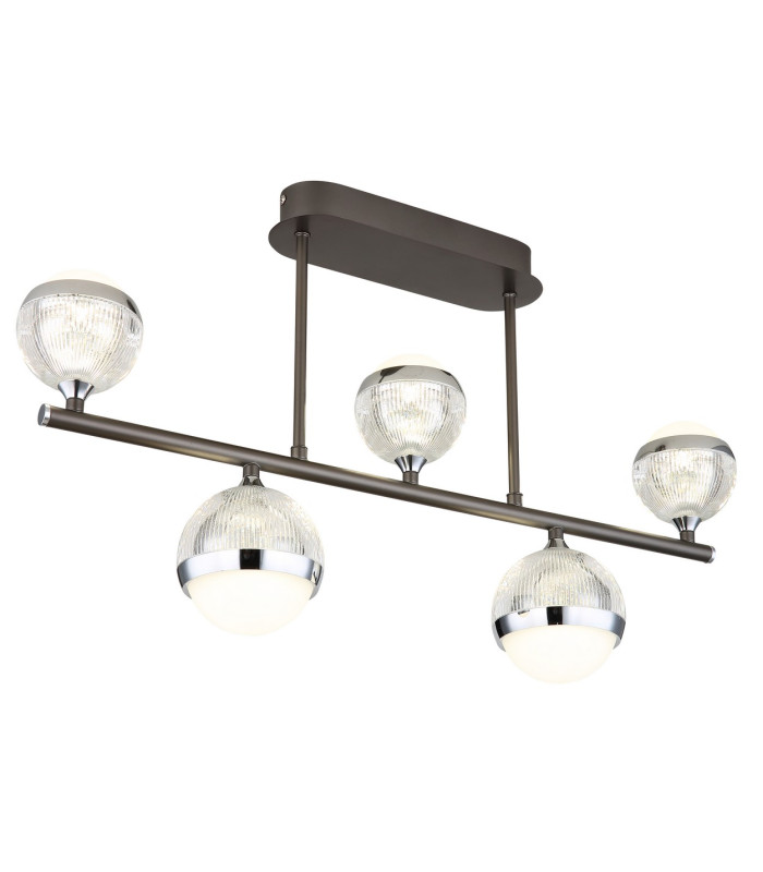 Untsy Integrated LED Semi Flush Ceiling Light Titanium Color Brushed 5x LED Dimmable 2700-6000K Remote Control-1