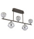 Untsy Integrated LED Semi Flush Ceiling Light Titanium Color Brushed 5x LED Dimmable 2700-6000K Remote Control-2
