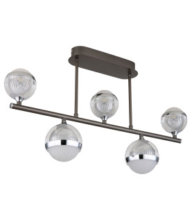 Untsy Integrated LED Semi Flush Ceiling Light Titanium Color Brushed 5x LED Dimmable 2700-6000K Remote Control-2