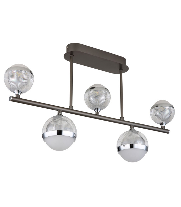Untsy Integrated LED Semi Flush Ceiling Light Titanium Color Brushed 5x LED Dimmable 2700-6000K Remote Control-2
